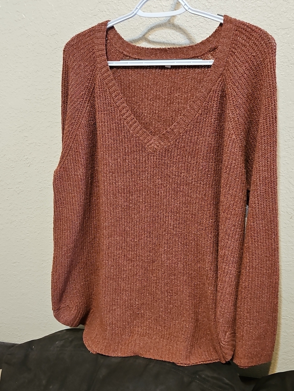 Maurices V-Neck Sweater in Rust